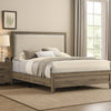 Shannon Full Panel Bed w Nailhead Trim | Ivory Fabric | Gray Wood BM338419