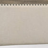 Shannon King Panel Bed w Nailhead Trim | Ivory Fabric | Gray Wood BM338420