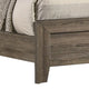 Shannon King Panel Bed w Nailhead Trim | Ivory Fabric | Gray Wood BM338420
