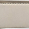Shannon Queen Panel Bed w Nailhead Trim | Ivory Fabric | Gray Wood BM338421