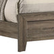Shannon Queen Panel Bed w Nailhead Trim | Ivory Fabric | Gray Wood BM338421
