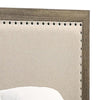 Shannon Twin Panel Bed w Nailhead Trim | Ivory Fabric | Gray Wood BM338422