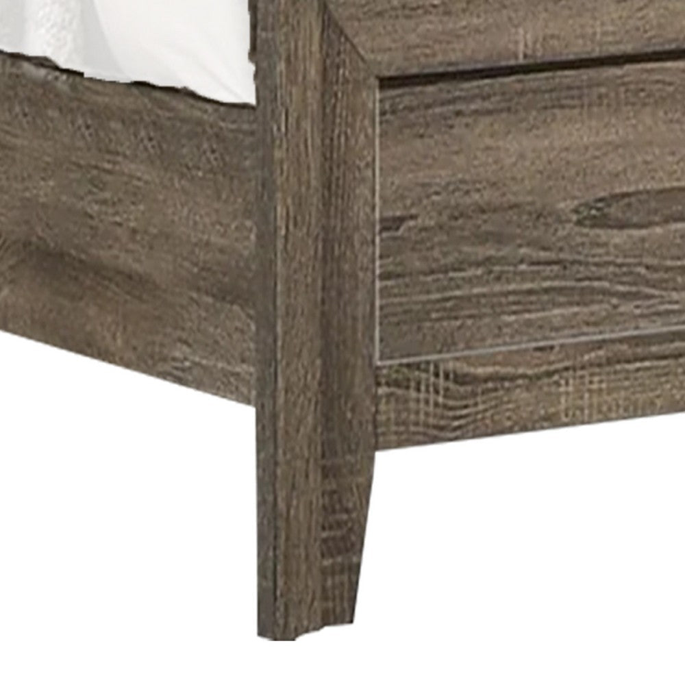 Shannon Twin Panel Bed w Nailhead Trim | Ivory Fabric | Gray Wood BM338422