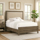Shannon Twin Panel Bed w Nailhead Trim | Ivory Fabric | Gray Wood BM338422