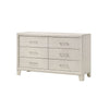 Charie Wide Dresser w 6 Drawers | Tapered Legs | White Wood BM338423