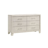 Charie Wide Dresser and Mirror Set | 6 Drawers | Tapered Legs | White Wood