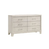 Charie Wide Dresser w 6 Drawers | Tapered Legs | White Wood BM338423