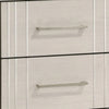 Charie Nightstand w 2 Drawers | Tapered Legs | Silver Metal | White Wood BM338424