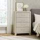 Charie Tall Dresser Chest w 4 Drawers | Tapered Feet | White Wood BM338425