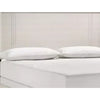 Charie King Bed w Panel-Style Headboard | Tapered Legs | White Wood BM338427