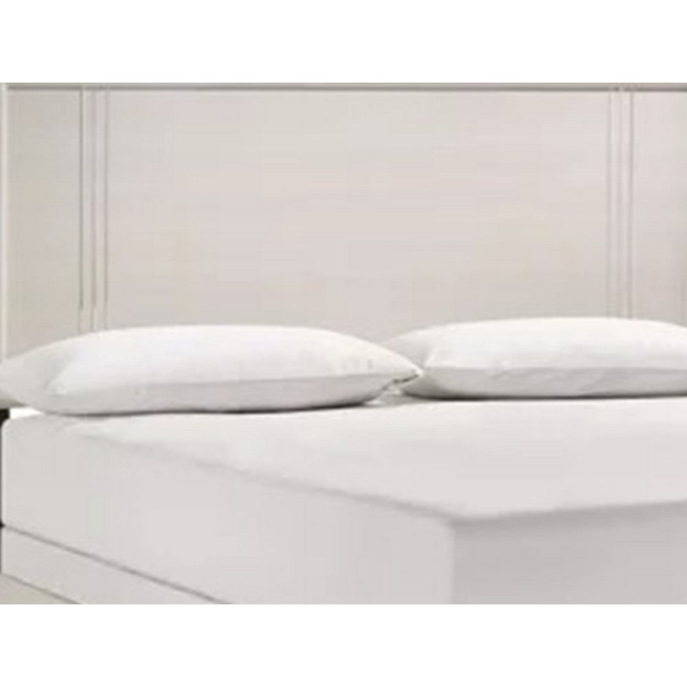 Charie King Bed w Panel-Style Headboard | Tapered Legs | White Wood BM338427