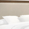 Shannon Full Bed w Nailhead Trim | Ivory Fabric on Cherry Brown Wood BM338429