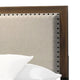Shannon King Bed w Nailhead Trim | Ivory Fabric on | Cherry Brown Wood BM338430