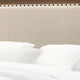 Shannon King Bed w Nailhead Trim | Ivory Fabric on | Cherry Brown Wood BM338430