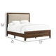 Shannon King Bed w Nailhead Trim | Ivory Fabric on | Cherry Brown Wood BM338430