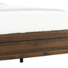 Shannon Queen Bed w Nailhead Trim | Ivory Fabric on Cherry Brown Wood BM338431