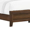 Shannon Queen Bed w Nailhead Trim | Ivory Fabric on Cherry Brown Wood BM338431