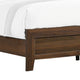 Shannon Queen Bed w Nailhead Trim | Ivory Fabric on Cherry Brown Wood BM338431