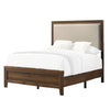 Shannon Twin Bed w Nailhead Trim | Ivory Fabric on Cherry Brown Wood BM338432
