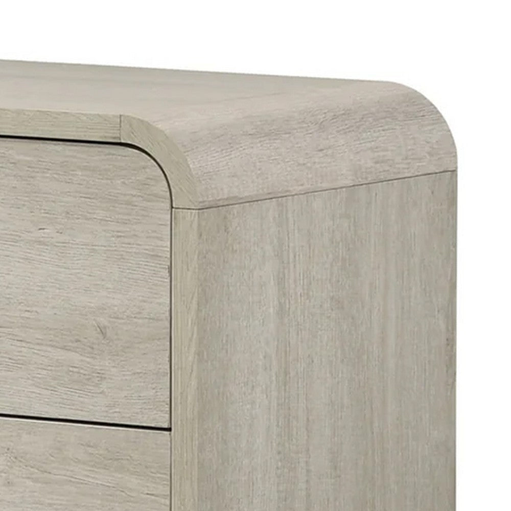 Meni Nightstand | 2 Drawers | Black Metal Handles | Scandinavian White BM338435