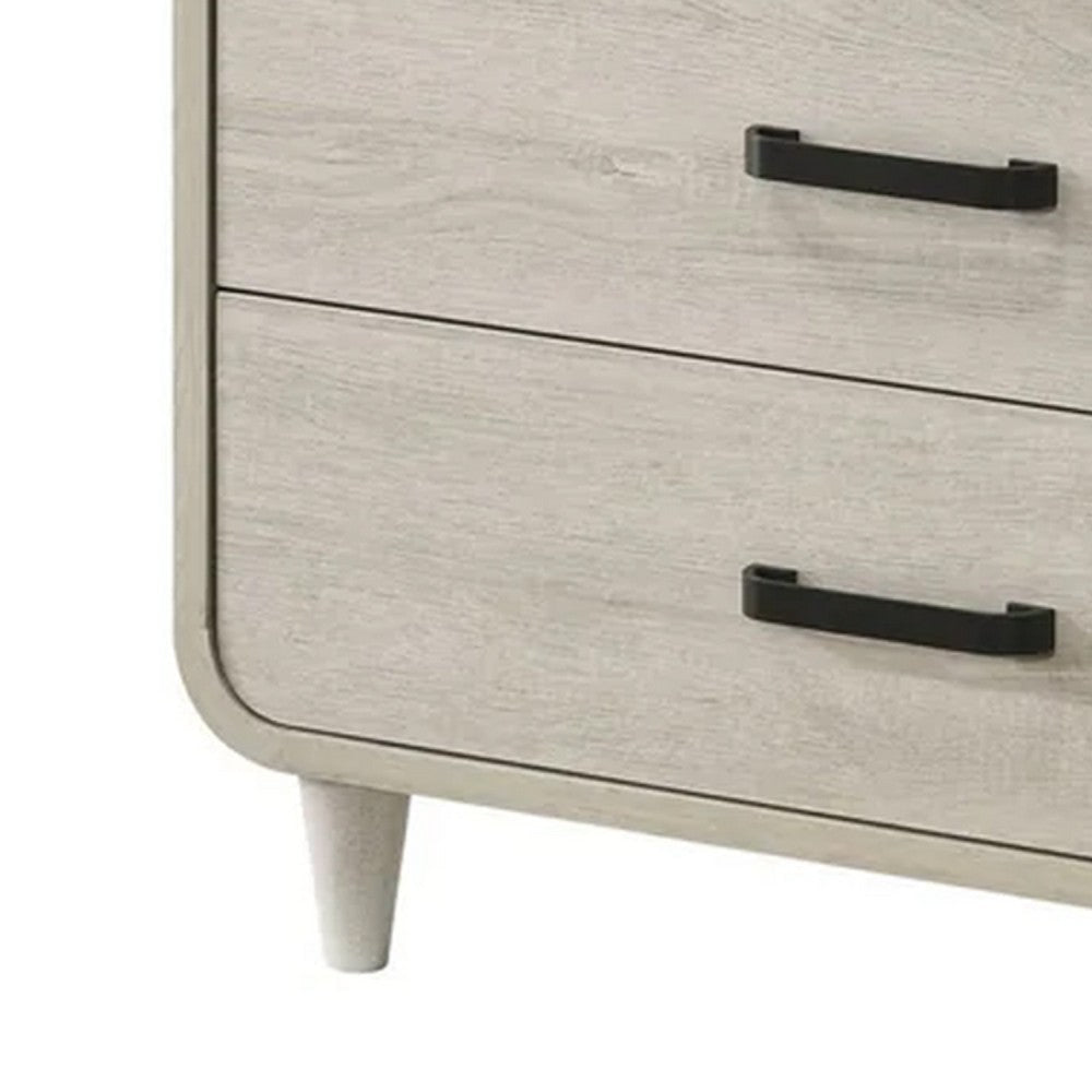 Meni Tall Dresser Chest | 5 Drawers | Metal Handles | Scandinavian White BM338436