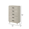 Meni Tall Dresser Chest | 5 Drawers | Metal Handles | Scandinavian White BM338436