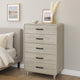 Meni Tall Dresser Chest | 5 Drawers | Metal Handles | Scandinavian White