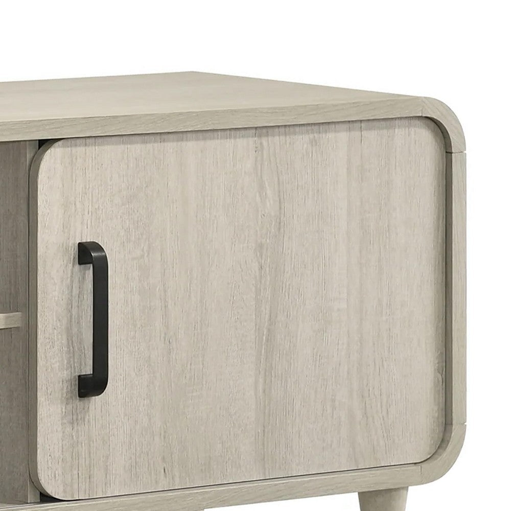 Meni TV Media Entertainment Stand | Shelves | 71’’ Scandinavian White BM338437