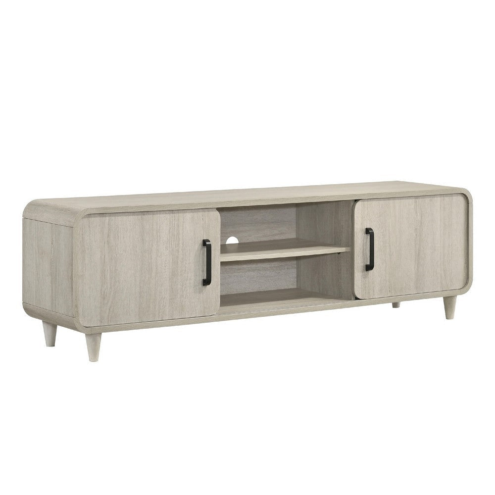 Meni TV Media Entertainment Stand | Shelves | 71’’ Scandinavian White BM338437