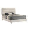 Meni Queen Size Bed | Scandinavian White Upholstery | Panel Headboard BM338439