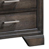 Jeni Nightstand | 3 Drawers | Chrome Metal Handles | Rustic Dark Gray BM338440