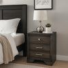 Jeni Nightstand | 3 Drawers | Chrome Metal Handles | Rustic Dark Gray