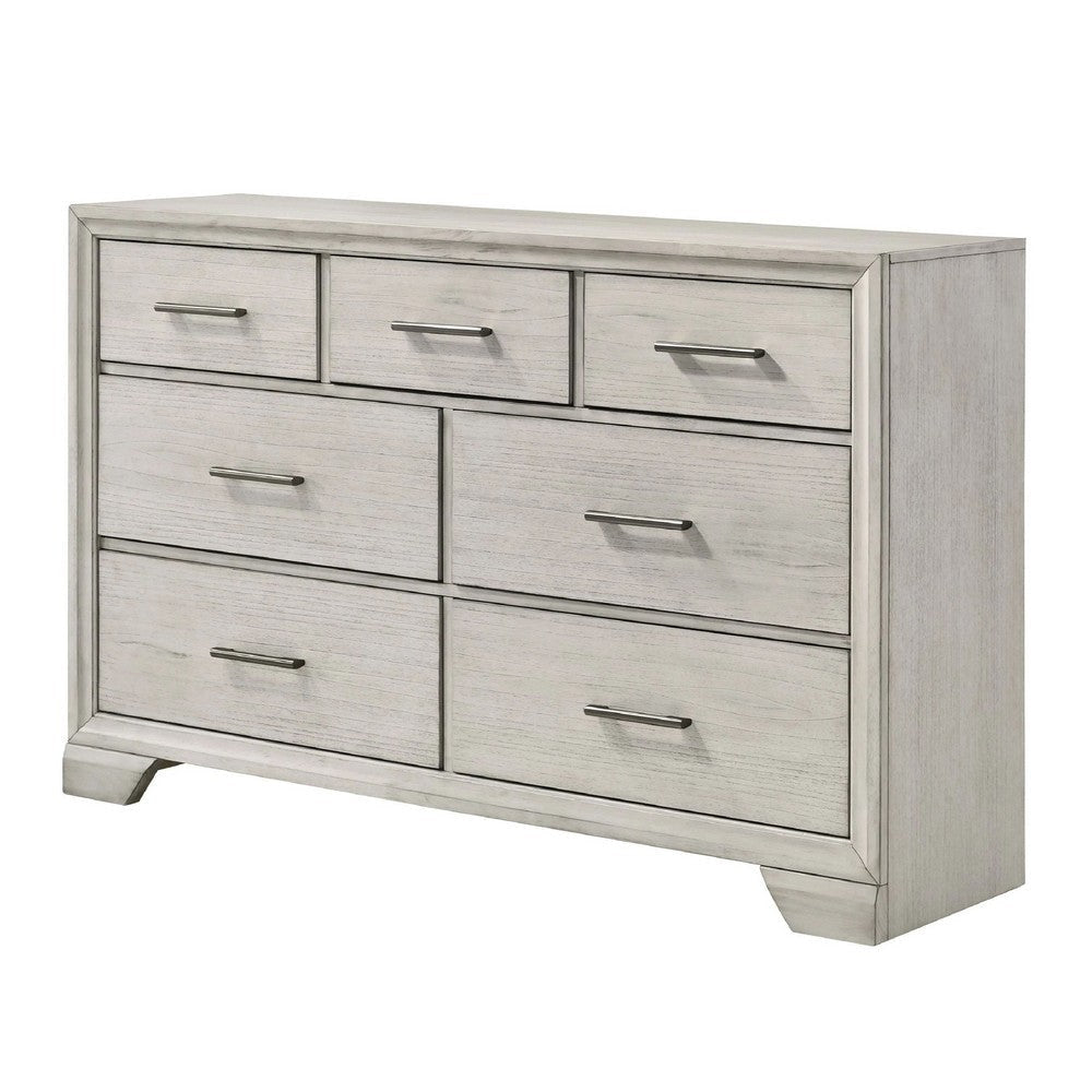 Jeni 2pc Wide Dresser and Mirror Set | 7 Drawers | Rustic White Mist BM338442