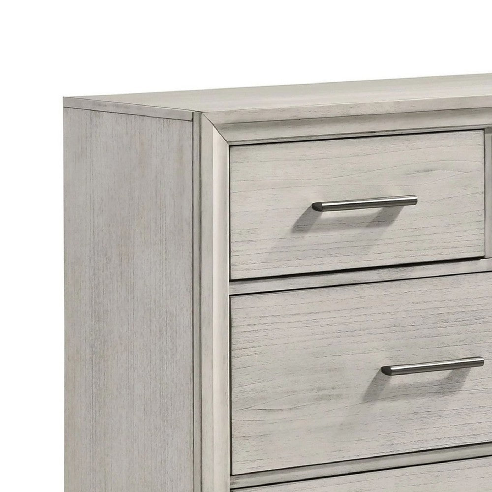 Jeni 2pc Wide Dresser and Mirror Set | 7 Drawers | Rustic White Mist BM338442