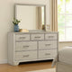 Jeni 2pc Wide Dresser and Mirror Set | 7 Drawers | Rustic White Mist