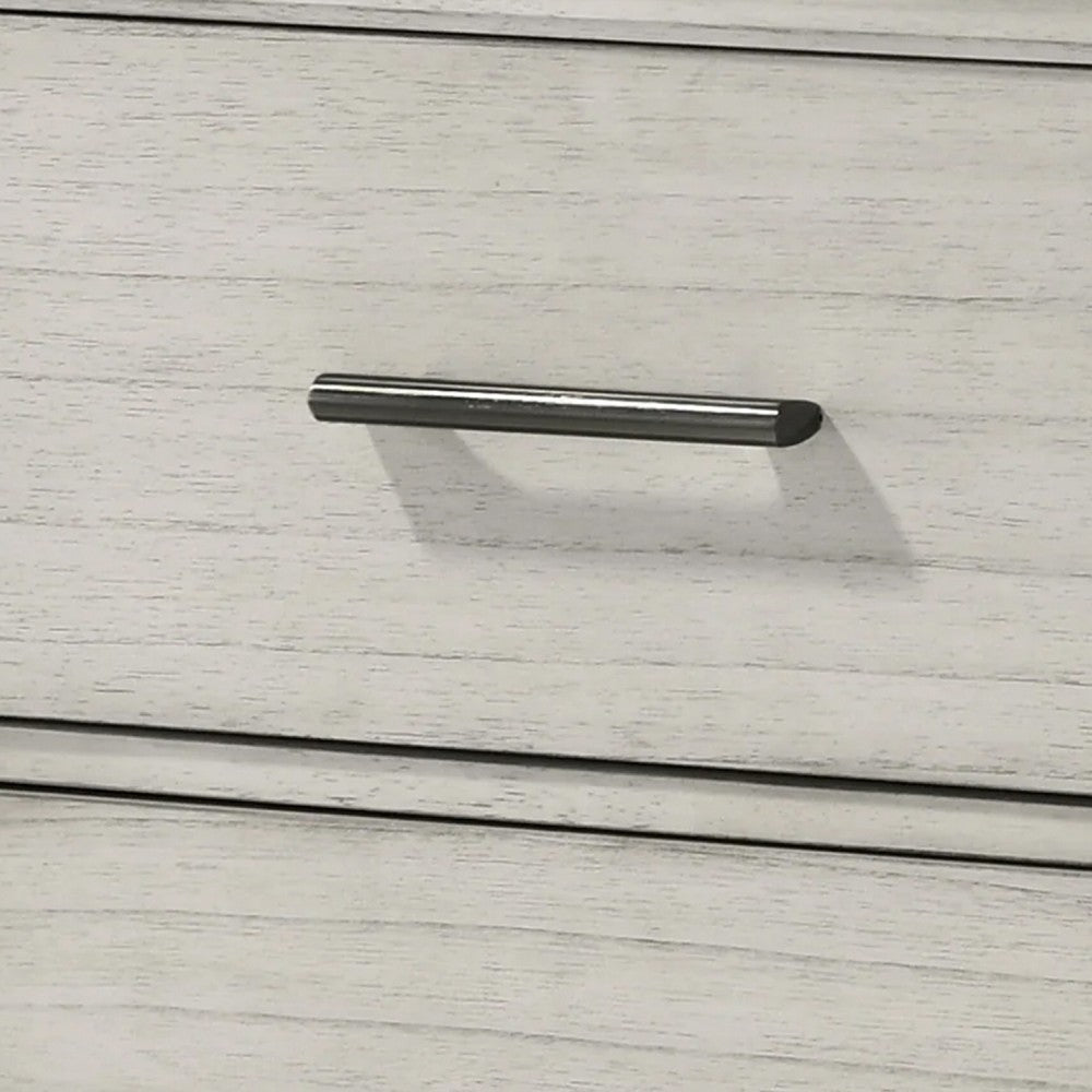 Jeni Nightstand | 2 Drawers | Chrome Handles | Rustic White Mist BM338443