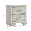 Jeni Nightstand | 2 Drawers | Chrome Handles | Rustic White Mist BM338443