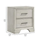 Jeni Nightstand | 2 Drawers | Chrome Handles | Rustic White Mist BM338443