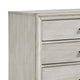 Jeni Tall Dresser Chest | 5 Drawers | Chrome Handles | Rustic White Mist BM338444