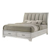 Jeni Queen Size Storage Bed | 2 Drawer Footboard | White Mist Upholstery BM338445
