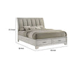 Jeni Queen Size Storage Bed | 2 Drawer Footboard | White Mist Upholstery BM338445