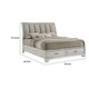 Jeni Queen Size Storage Bed | 2 Drawer Footboard | White Mist Upholstery BM338445