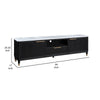 Frey TV Media Stand | 1 Drawer and Compartment | Brass Hardware | Black Wood BM338449