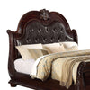 Sany King Size Sleigh Bed w Tufted Headboard | Cherry Brown Veneer BM338452