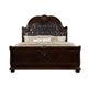 Sany Queen Size Sleigh Bed w Tufted Headboard | Cherry Brown Veneer BM338453