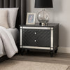 Reff Nightstand | 2 French Dovetail Drawers | Crystal Knobs | Gray
