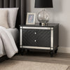 Reff Nightstand | 2 French Dovetail Drawers | Crystal Knobs | Gray