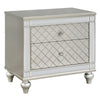 Cristo Nightstand | 2 Dovetail Drawers | Crystal Knobs | Champagne Silver BM338455
