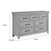 Bix Dresser and Mirror Set | 7 Drawers | Bronze Handles | Light Gray BM338456
