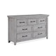 Bix Dresser and Mirror Set | 7 Drawers | Bronze Handles | Light Gray BM338456